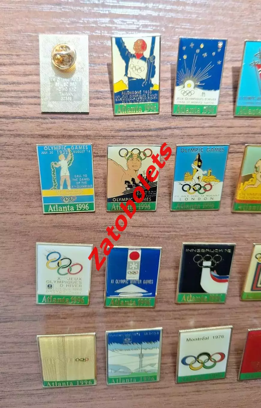 Значки Олимпийские игры эмблема логотип 1932 1996 Атланта США Олимпиада история 3