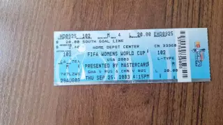 Билет Гана - Россия / Китай Австралия 2003 Чемпионат Мира Женщины