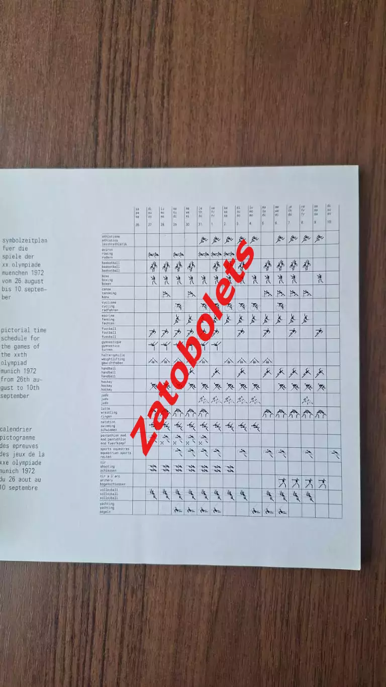 Программа Бокс 27.08.1972 Олимпийские Игры Олимпиада Мюнхен Германия ФРГ 1