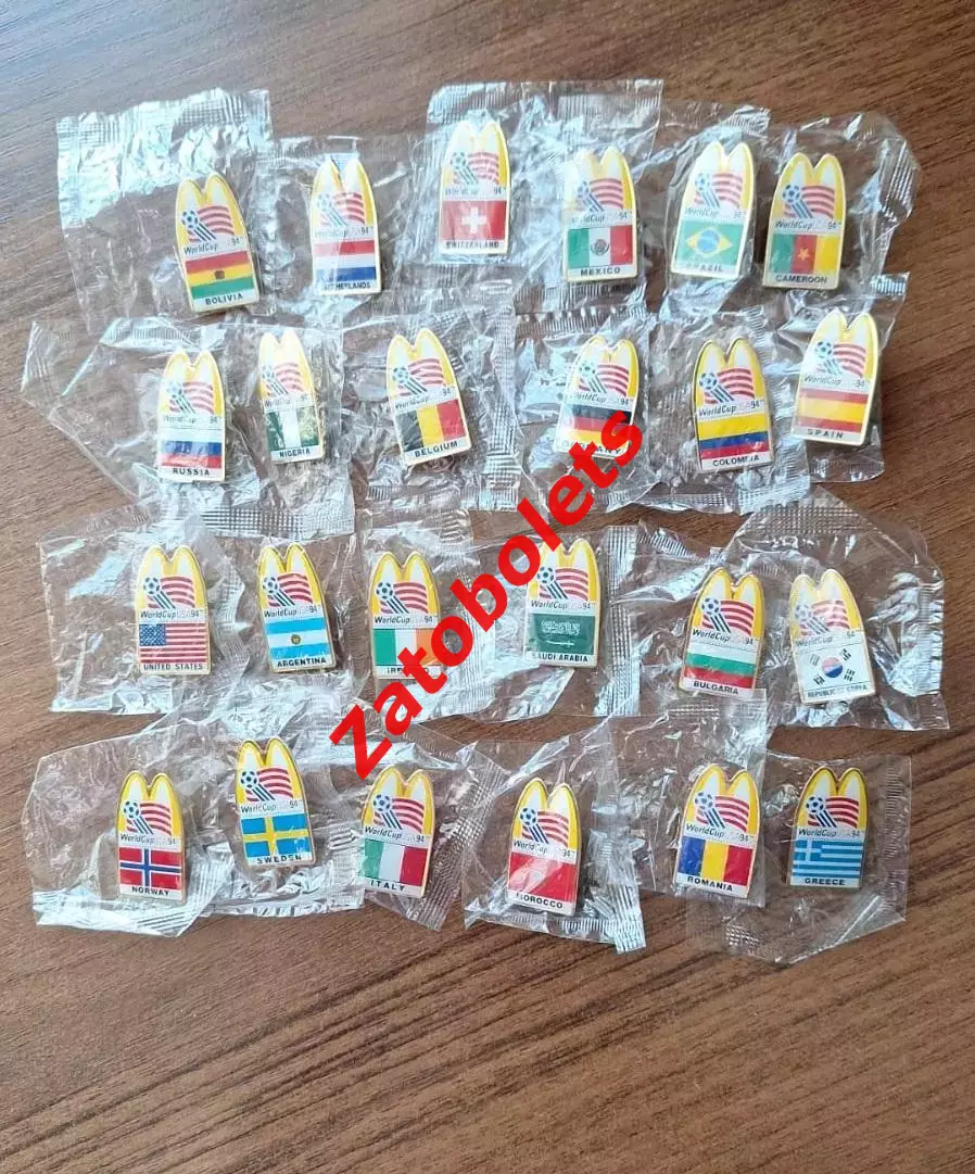 Футбол Чемпионат Мира 1994 США Набор знаков Участники McDonald's Макдональдс