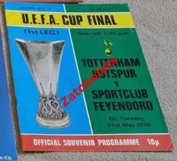 Тоттенхэм Англия – Фейеноорд Роттердам Кубок УЕФА 1974 Финал