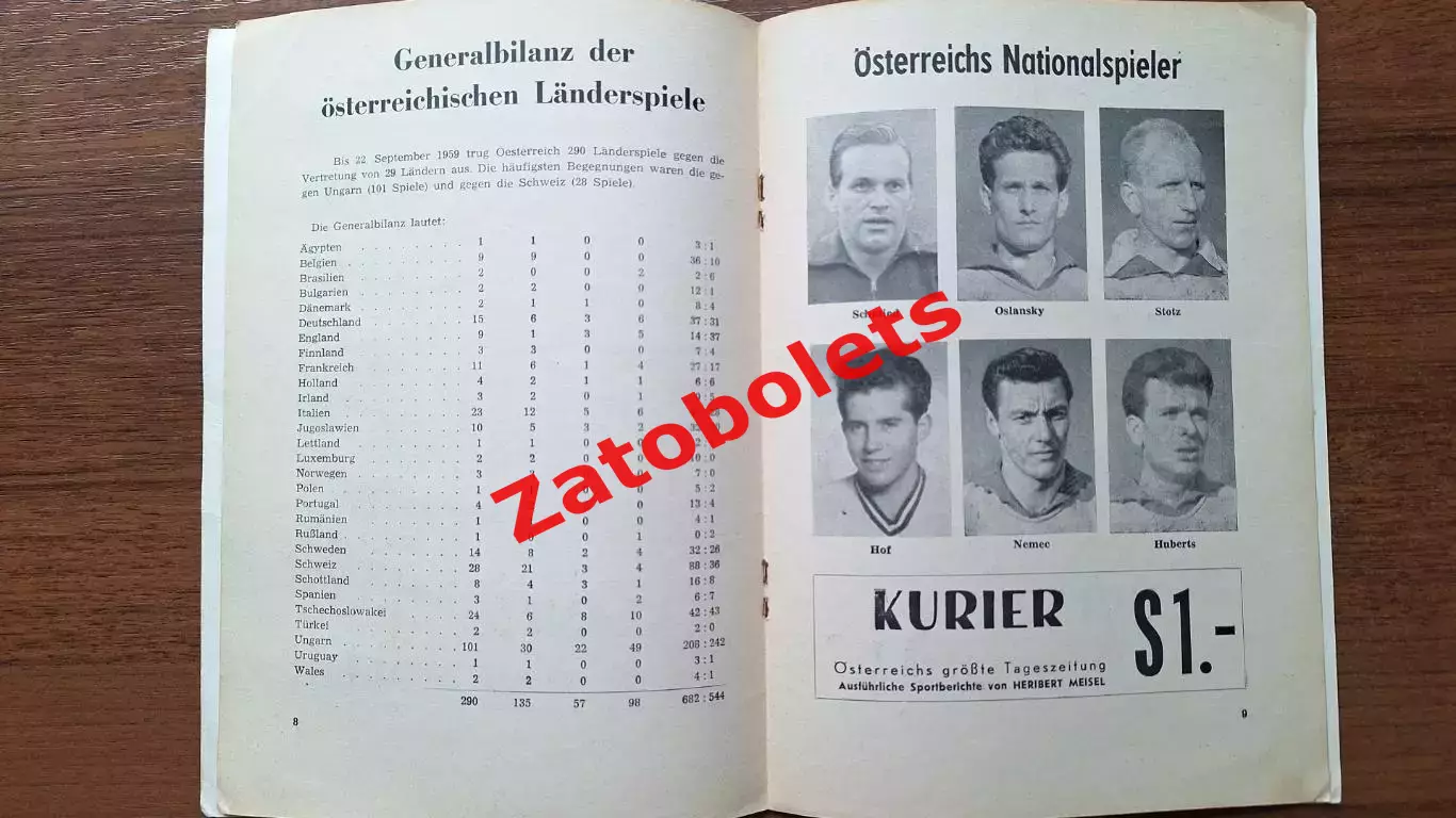 Австрия - Норвегия 1959 Отборочный матч Чемпионата Европы 1960 1