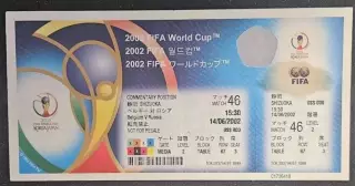Билет Бельгия - Россия 2002 Чемпионат Мира Япония / Корея