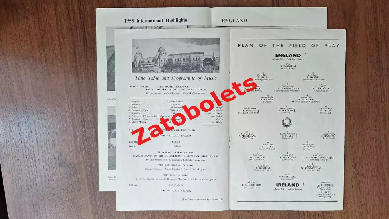 Англия - Ирландия 1955 1
