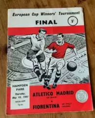 Атлетик Мадрид Испания - Фиорентина Италия 1962 Кубок Кубков Финал