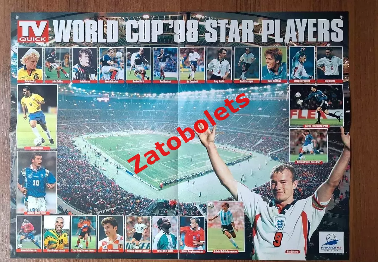 Плакат Футбол Чемпионат Мира Франция 1998 Расписание
