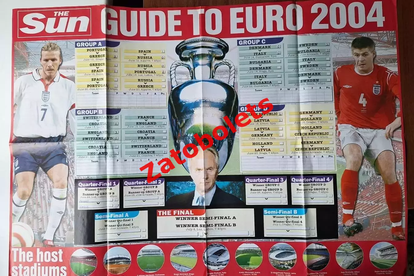 Плакат Футбол Чемпионат Еврпы 2004 Расписание 1