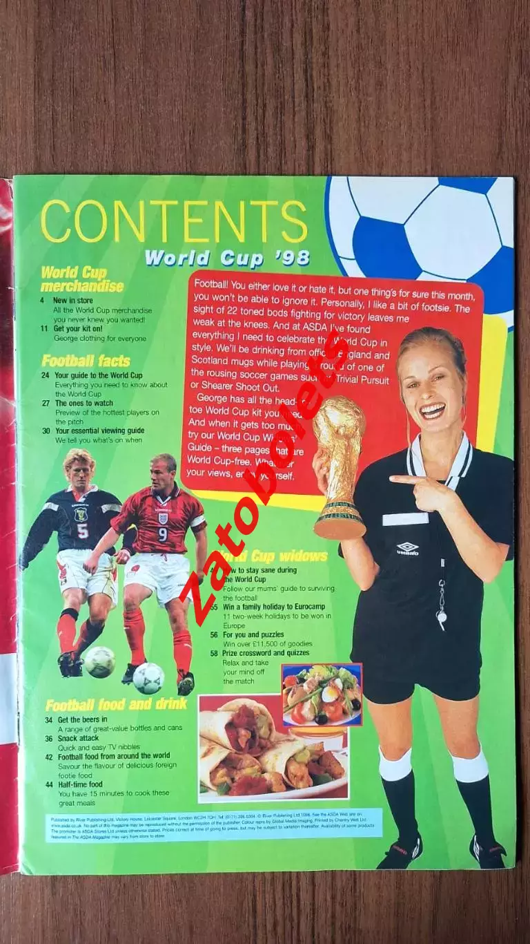 Футбол Чемпионат Мира 1998 Франция ASDA Семейный гид 1