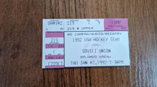билет хоккей Сборная США олимпийская - Спартак Москва СССР Россия 02.01.1992