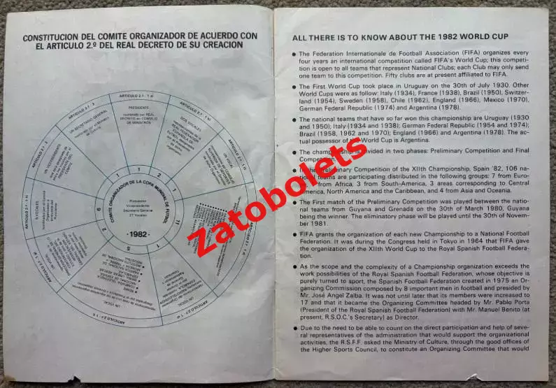 Чемпионат Мира 1982 Испания Гид - путеводитель 1