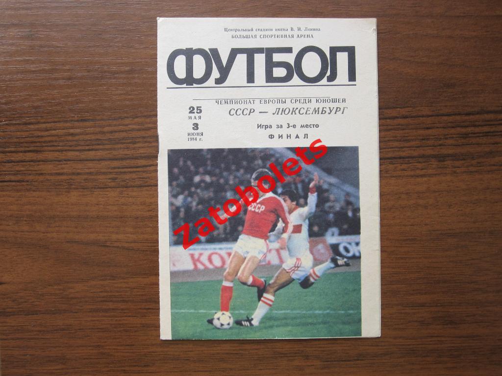СССР - Люксембург 1984 Чемпионат Европы среди юношей