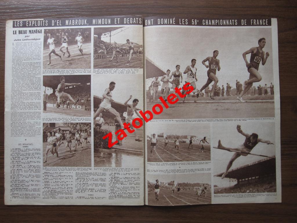 Журнал Miroir-Sprint/Франция №267 - 23.07.1951 Легкая атлетика 2
