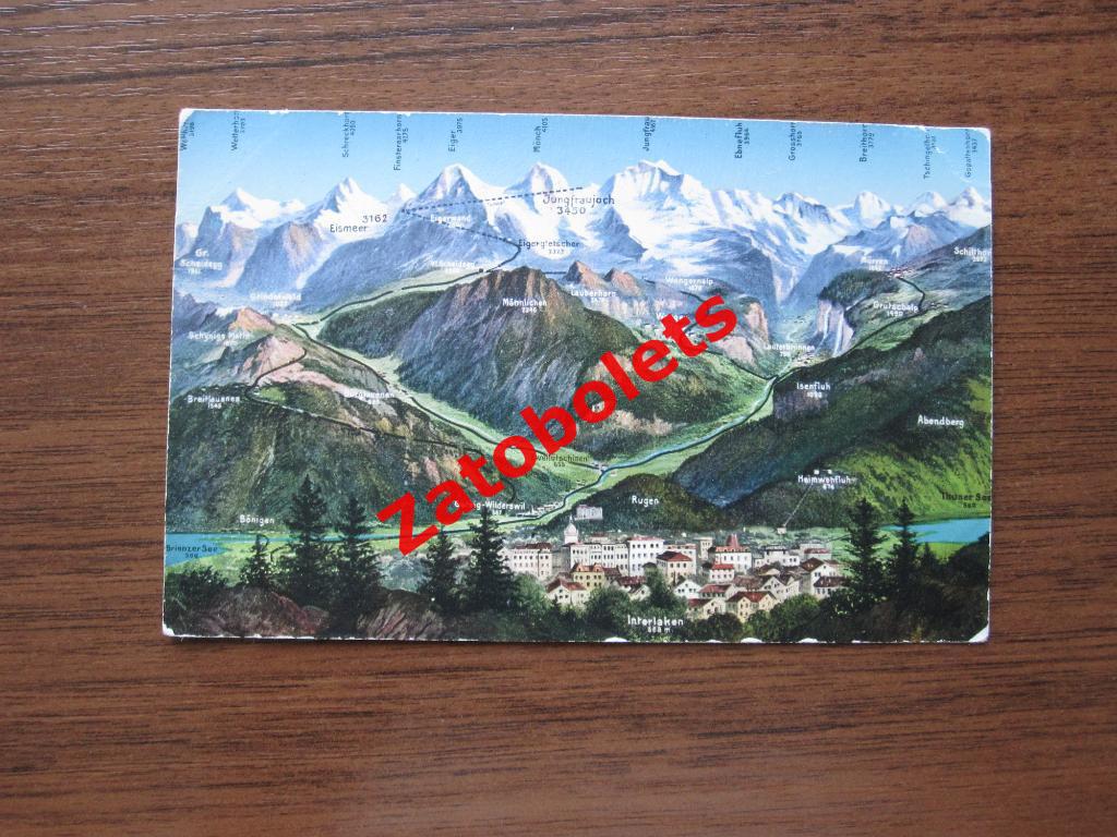 Почтовая карточка Швейцария Ледник Эйгер Штемпель