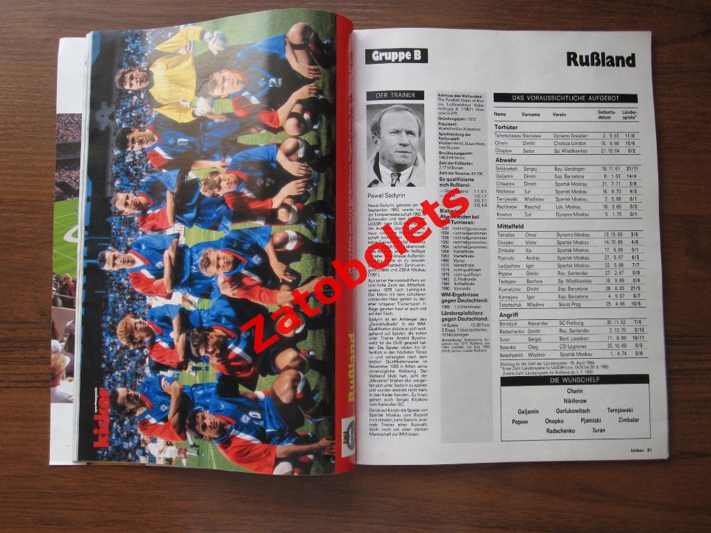 Кикер/Киккер/Kicker Чемпионат Мира по футболу 1994 США Россия 3