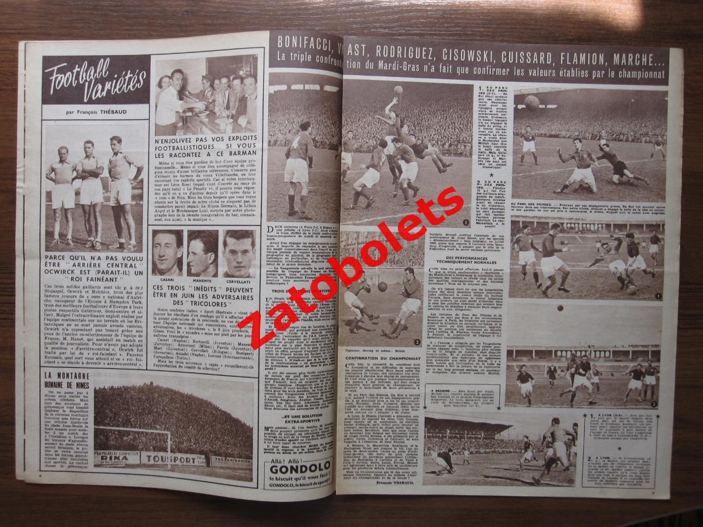 Журнал Miroir-Sprint/Франция №244 - 12.02.1951 Ренн, Реймс, Бордо, Ницца Марсель 1