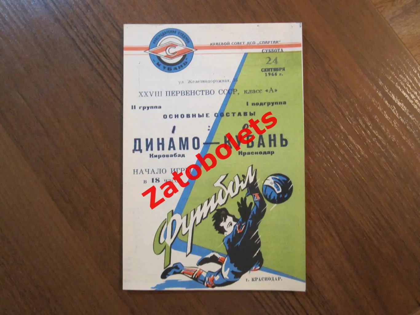 Кубань Краснодар - Динамо Кировабад 1966
