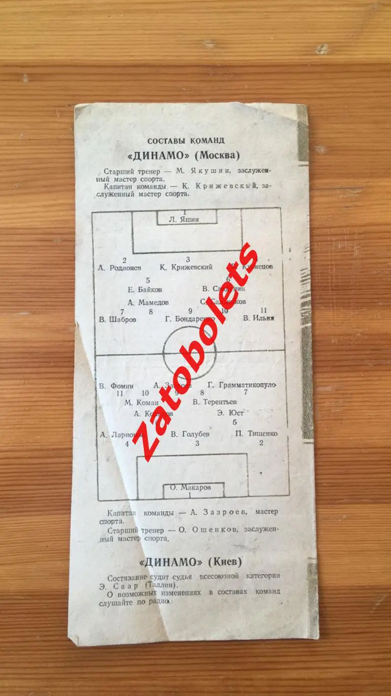 Динамо Москва - Динамо Киев 1954 1