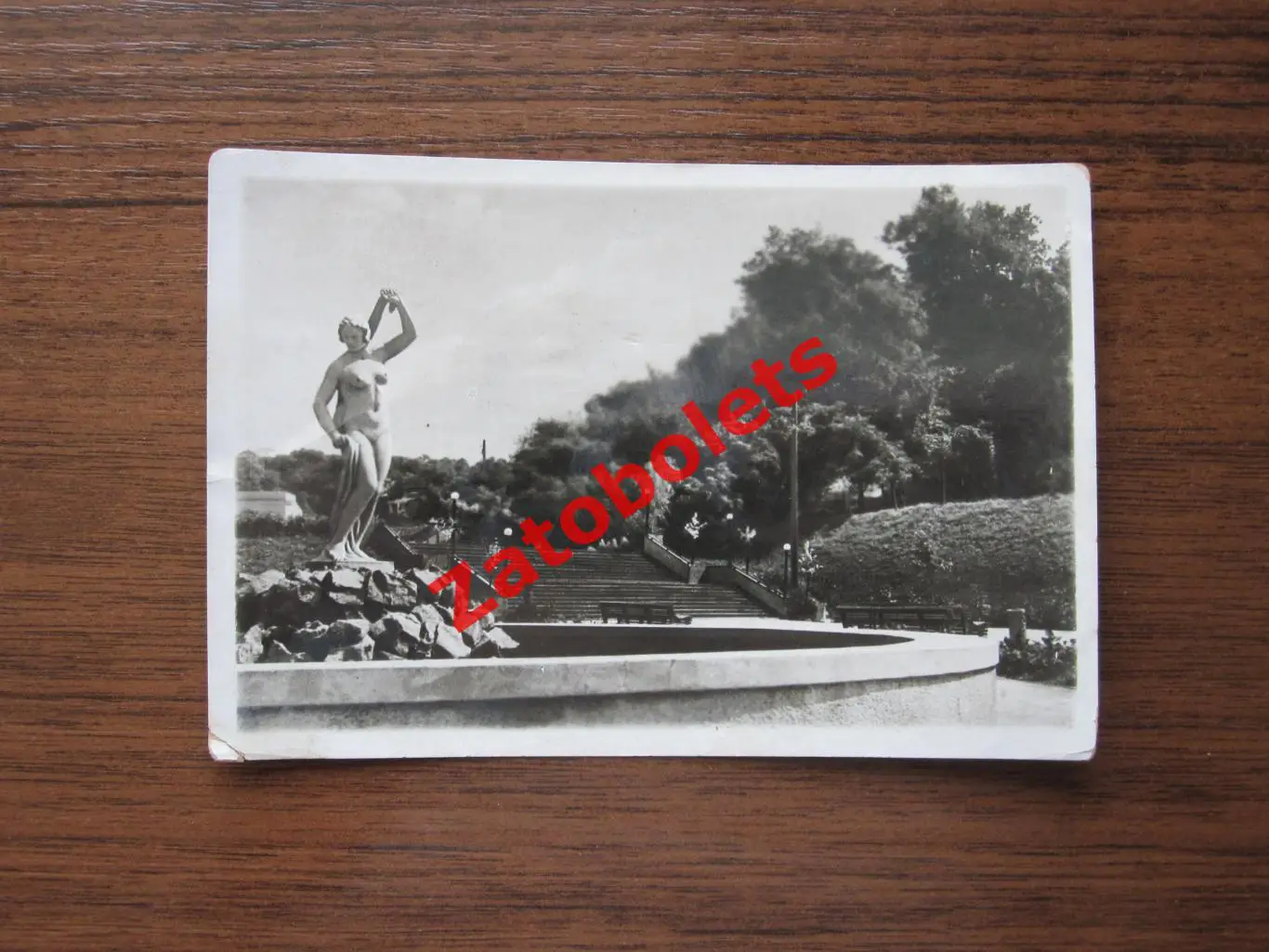 Почтовая карточка Киев Стадион Динамо им.Ежова 1938 Фонтан купальщица