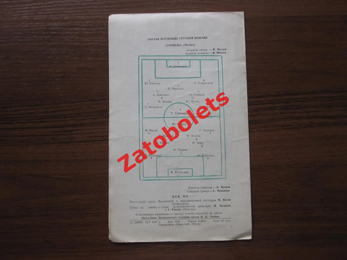 Торпедо Москва — ЦСК МО / ЦСКА 1957 1
