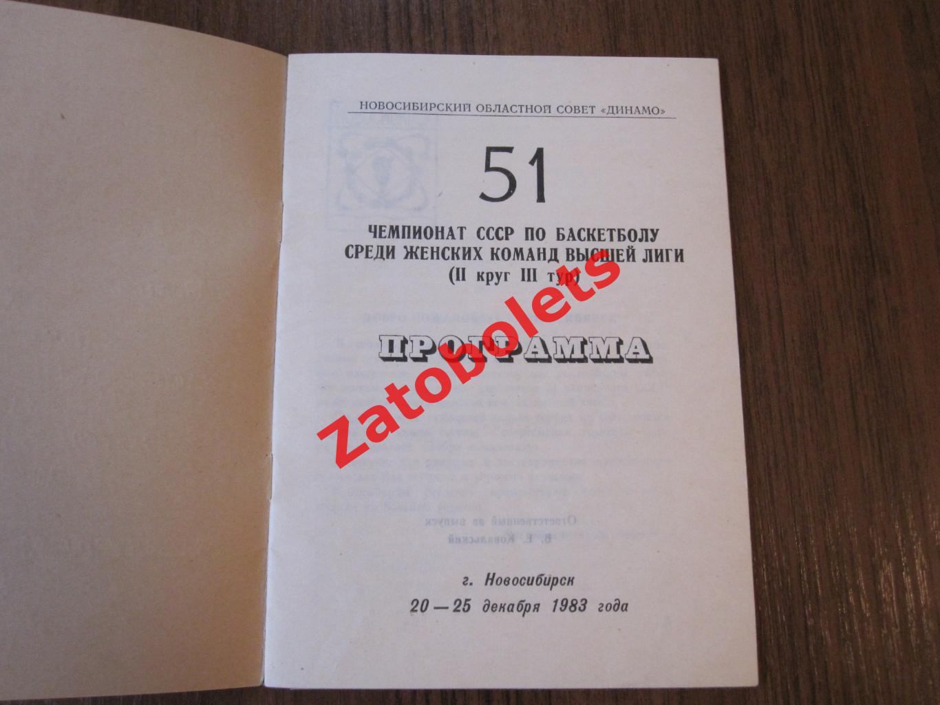 Новосибирск 1983 2 круг 3 тур Динамо ЦСКА Спартак ВИльнюс Пенза Политехника 1