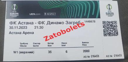Астана Казахстан - Динамо Загреб Хорватия 30.11.2023 Лига Конференций