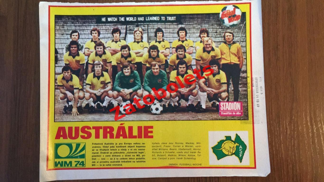 Постер Австралия / журнал Стадион Чехия 1974