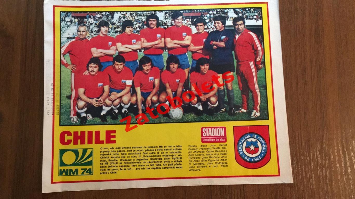 Постер Чили / из журнала Стадион Чехословакия 1974