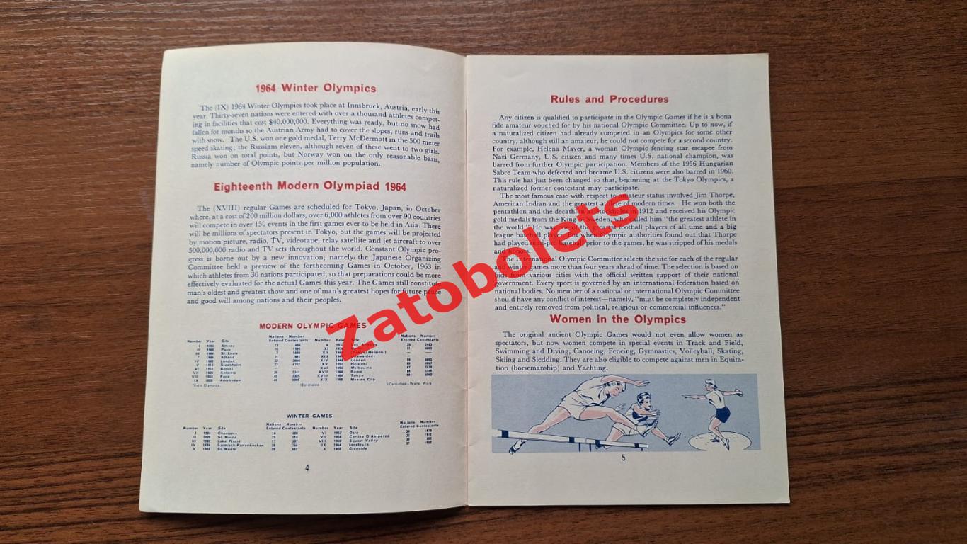 Олимпийские Игры Олимпиада 1964 Токио Гид 2