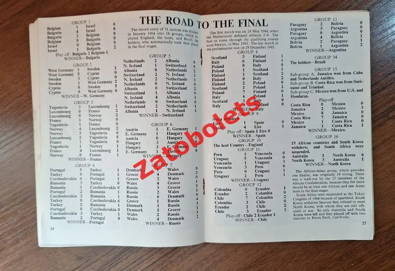 Чемпионат Мира 1966 Программа Evening standard Сборная СССР 4