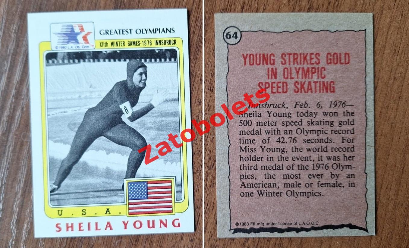 64 Великие олимпийцы США Sheila Young Конькобежный спорт Олимпийские игры 1976