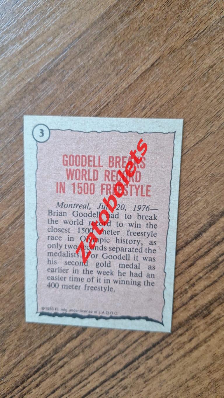 3 Великие олимпийцы Австралия Brian Goodell Плавание Олимпийские игры 1976 1