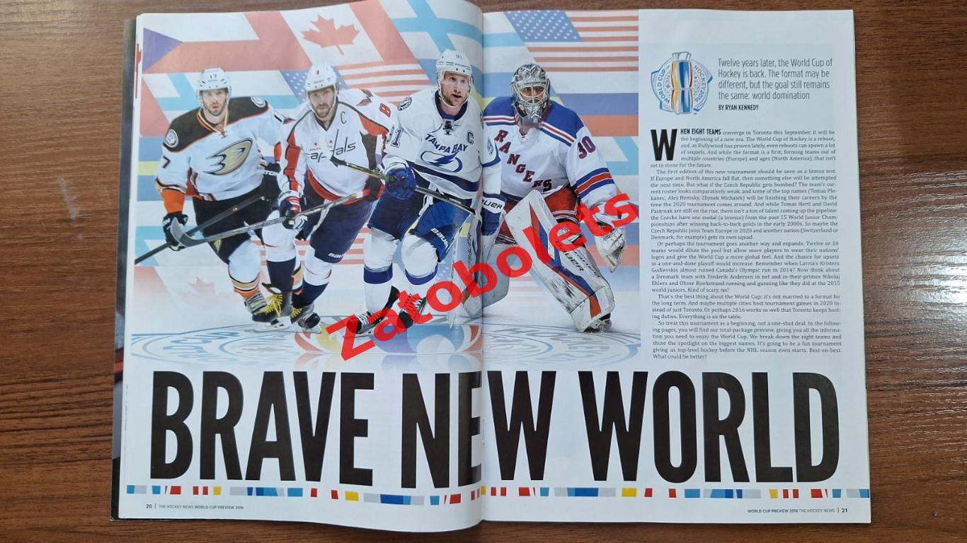 Хоккей НХЛ The Hockey News Кубок Мира 2016 Превью Составы Расписание 4