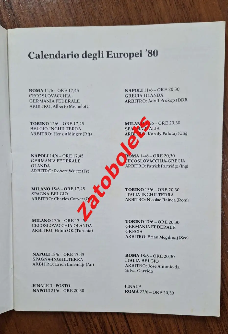 Чемпионат Европы 1980 Италия ЕВРО Вид Наполи 3