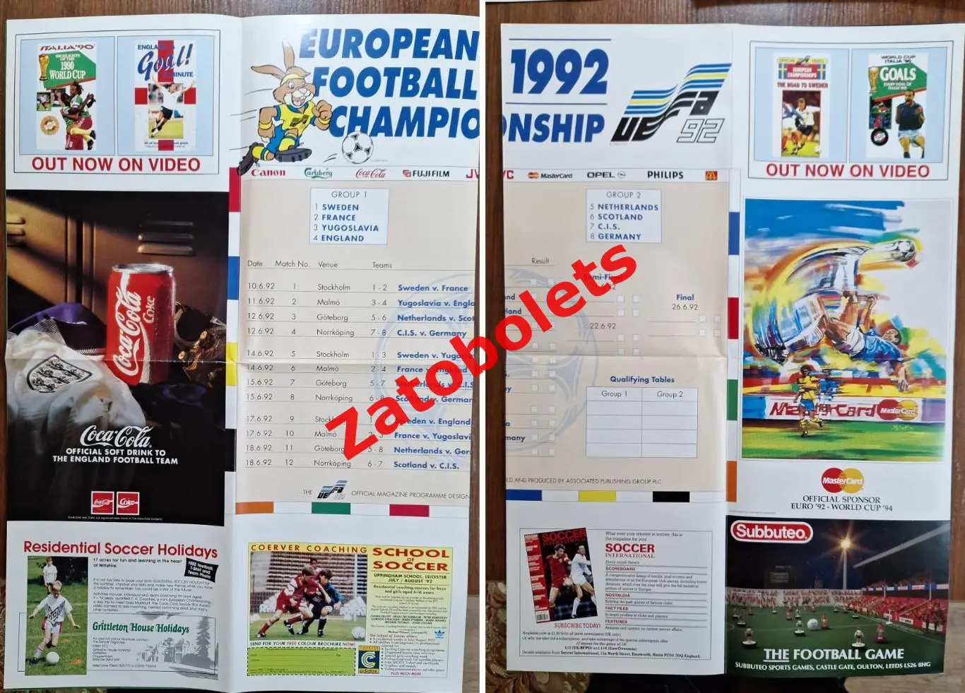 Футбол Чемпионат Европы 1992 официальный журнал / Сборная СНГ ЕВРО-92 7