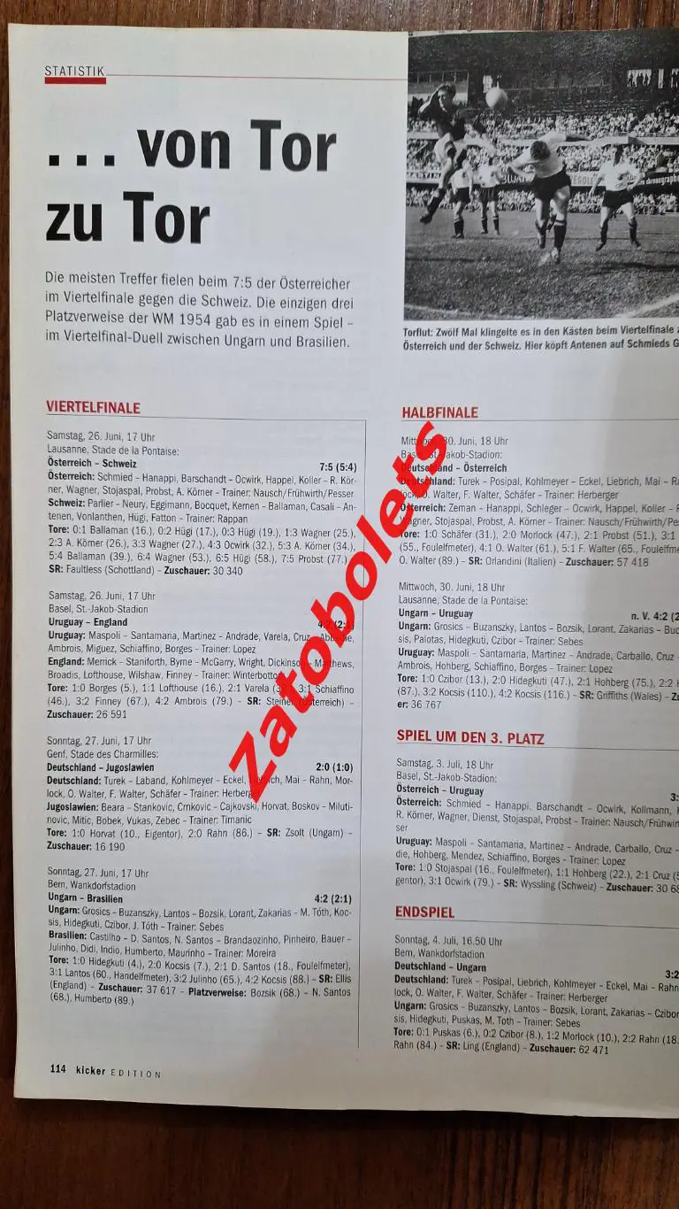 50 лет бернскому чуду Чемпионат мира по футболу 1954 Киккер Спецвыпуск 2004 3