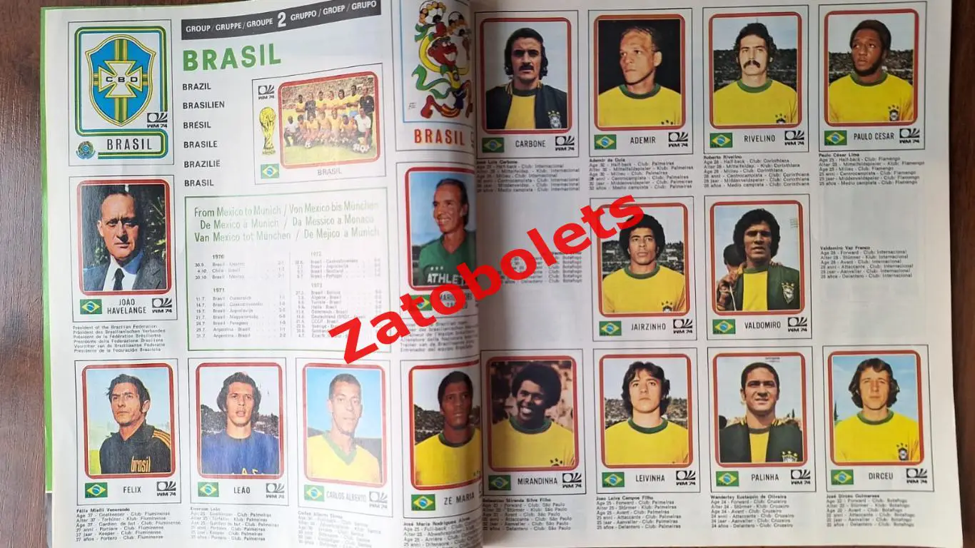 Футбол The Observer Альбом / Чемпионат мира 1974 Германия Panini 3