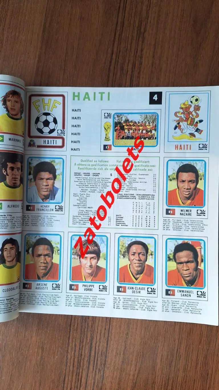 Футбол The Observer Альбом / Чемпионат мира 1974 Германия Panini 4