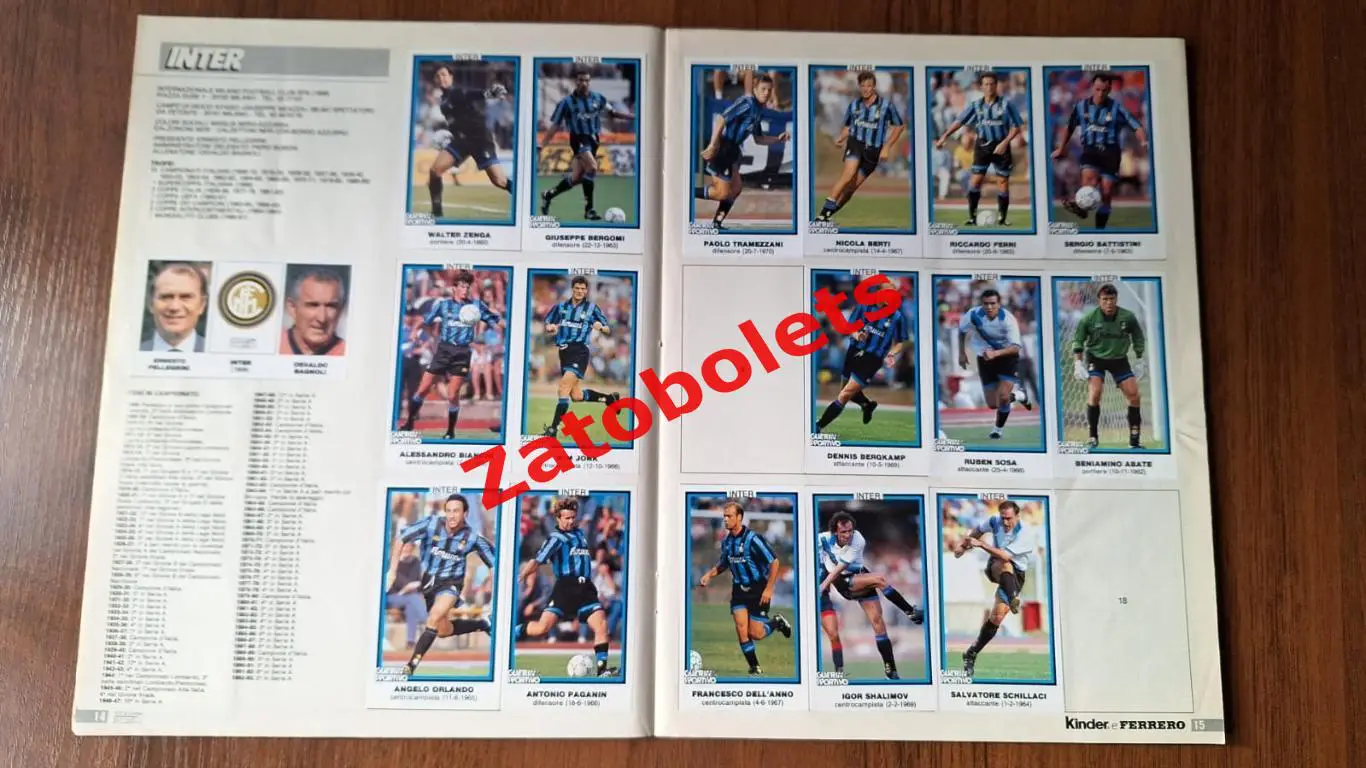 Альбом Серия А Чемпионат Италии 1993 - 1994 Guerin Sportivo Ювентус Милан Рома 1