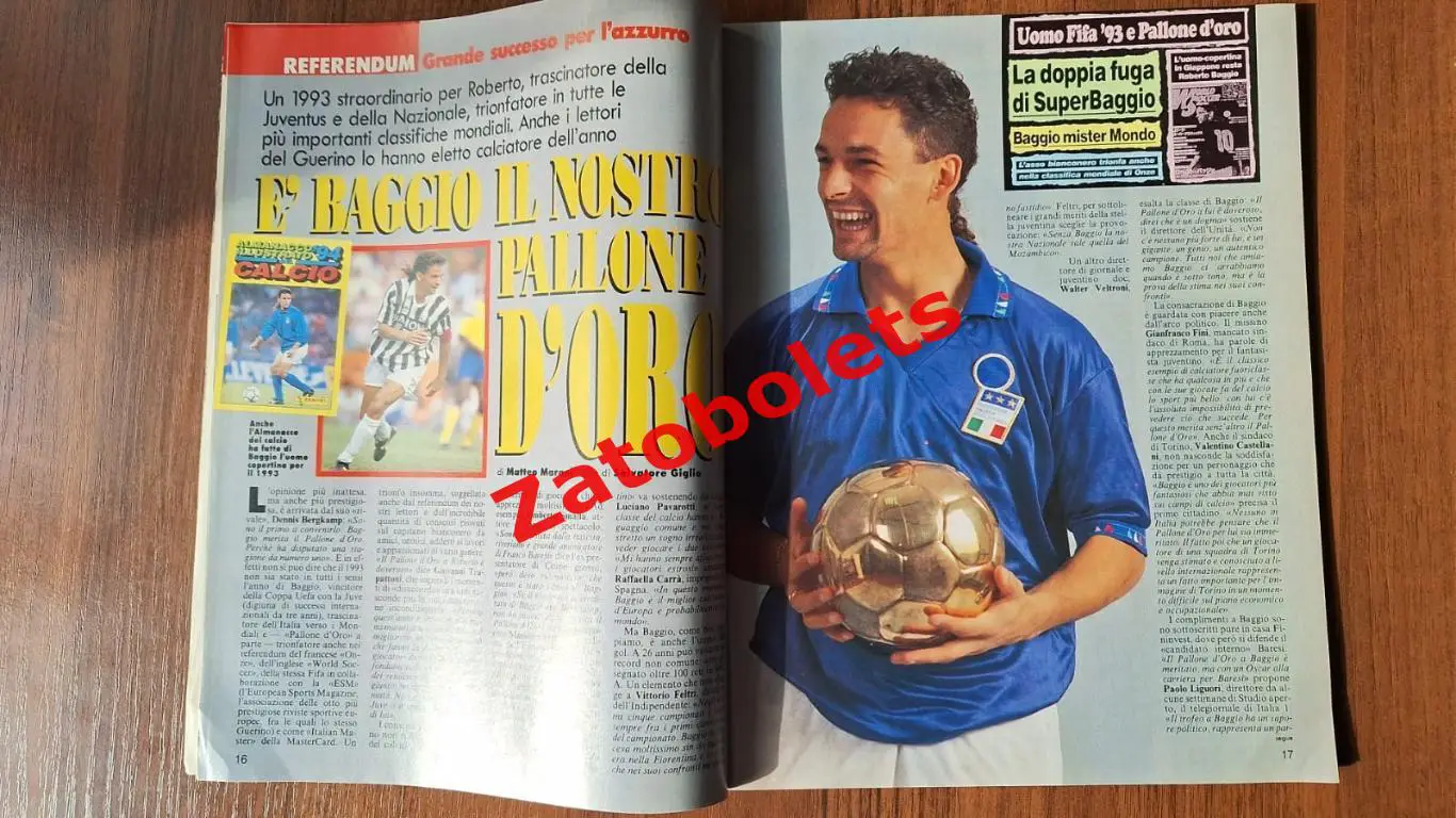 Guerin Sportivo 51 - 52 - 1993 Гуэрин Спортиво Италия Баджо Золотой Мяч 4