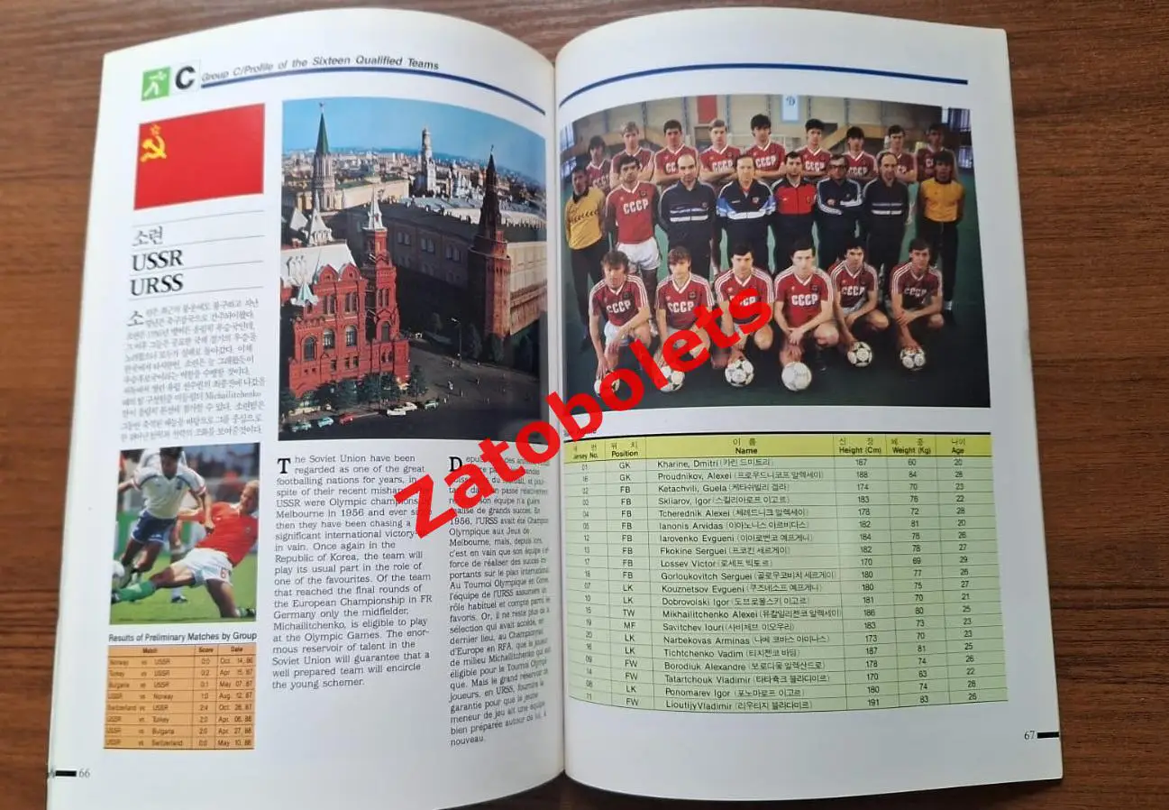 Программа Сборная СССР 1988 Олимпиада Сеул Южная Корея Олимпийские игры 2