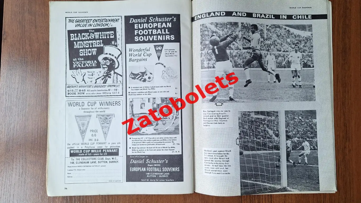 Чемпионат Мира 1966 Англия Программа Football monthly Сборная СССР 6