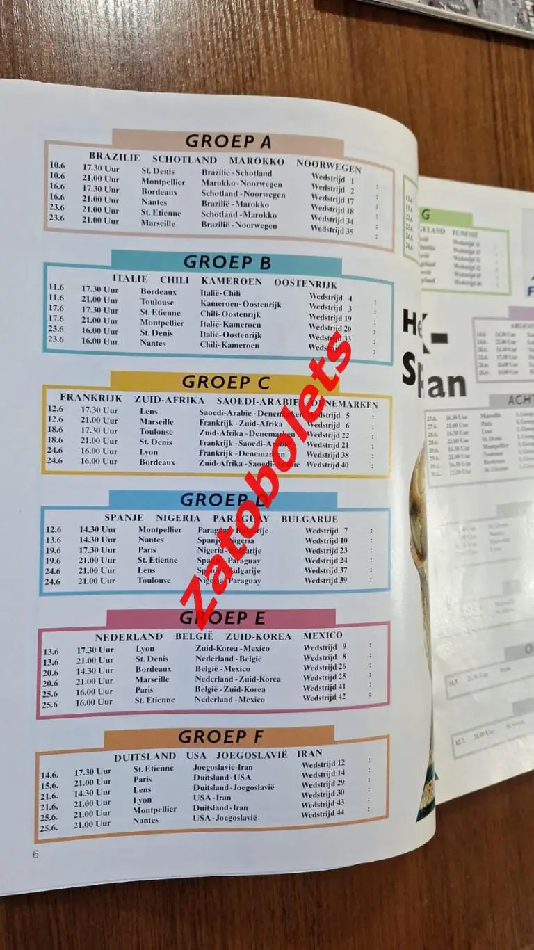 Чемпионат мира 1998 Франция Гид представление команд изд.Голландия 2