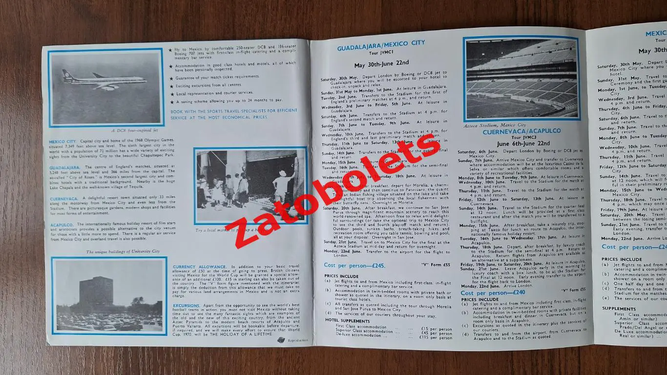 Буклет Чемпионат Мира 1970 Мексика Сборная СССР 1