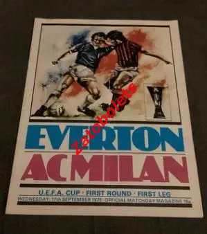 Эвертон Англия - Милан Италия 1975 Кубок УЕФА