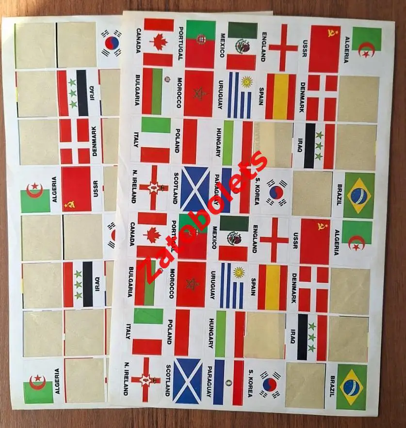 Плакат Чемпионат Мира 1986 Мексика / СССР + фото команд + наклейки 3