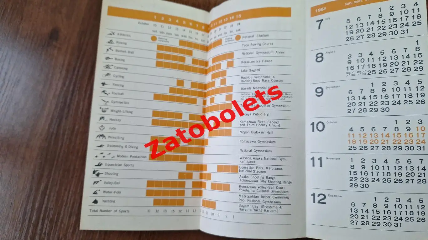 Сборная СССР Олимпийские Игры Олимпиада 1964 Токио Япония Медиа гид Программа 6