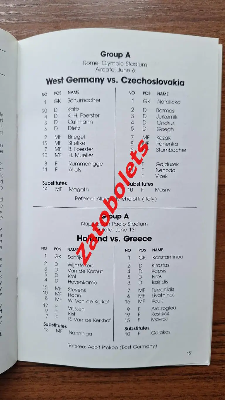 Футбол Программа Чемпионат Европы 1980 EURO - 80 The Globe Kicker 3