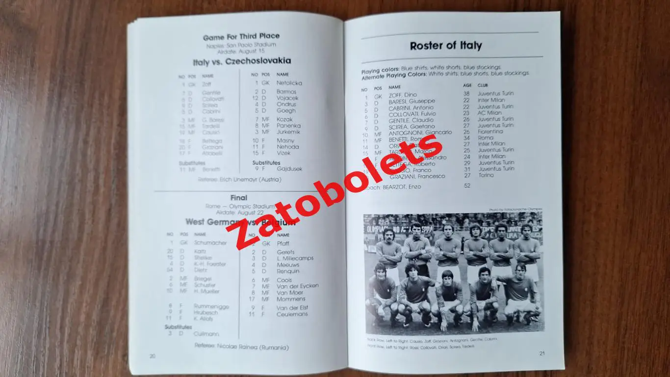 Футбол Программа Чемпионат Европы 1980 EURO - 80 The Globe Kicker 6