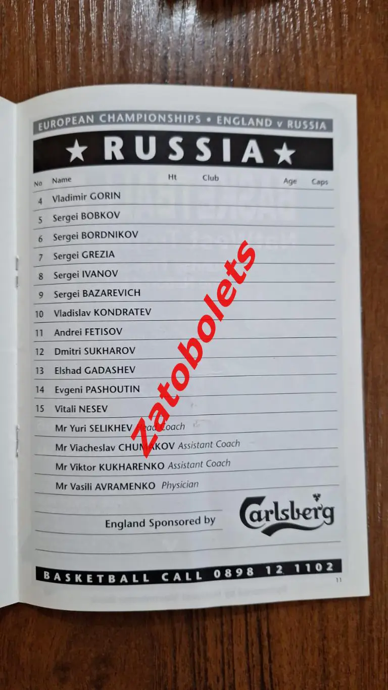 Баскетбол Англия - Россия 1992 Отборочный матч Чемпионата Европы 1993 2