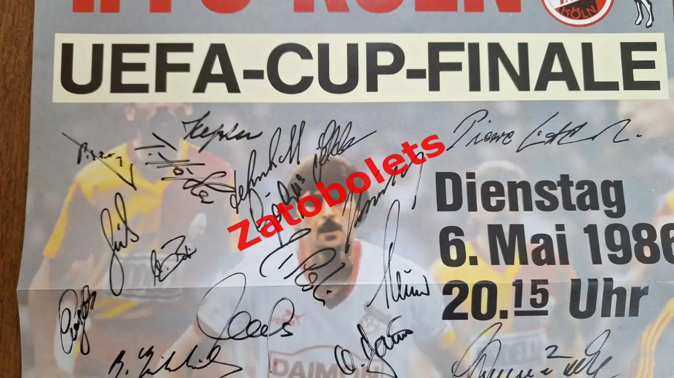 Кельн Германия - Реал Мадрид 1986 Финал Кубок УЕФА + плакат и афиша 6